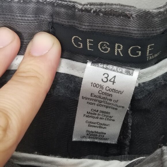 George Black Charcoal Faded 100% Cotton Denim Jean Shorts Pocket Size 34 - Picture 7 of 12